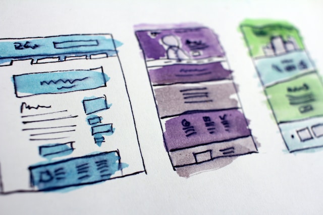 website elements drawing